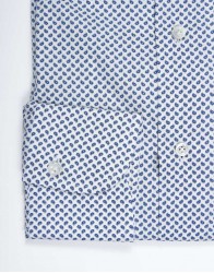 Patrick Hellmann Collection White Shirt With Small Navy Blue Drops Pattern thumbnail 3